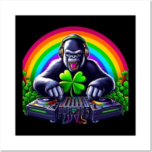 Sasquatch Dj St Patricks Day Bigfoot Paddys Funny Irish Posters and Art